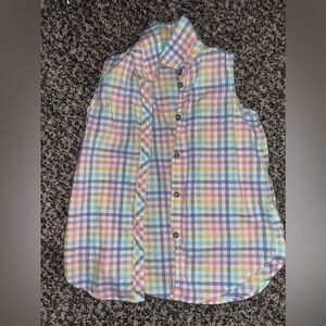 Cat & Jack Pastel Plaid Sleeveless Shirt